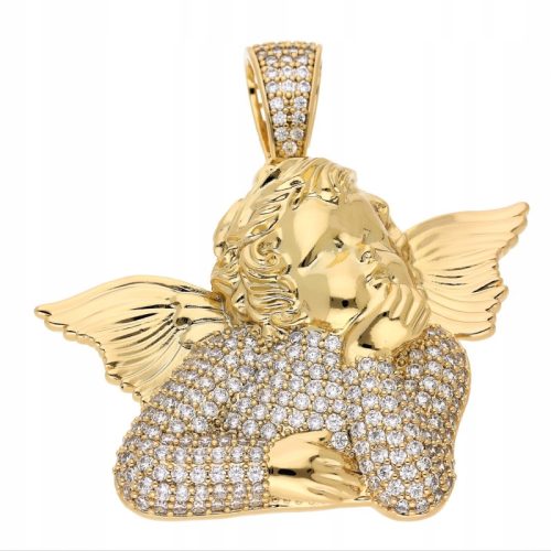  Goldanhänger mit Zirkonen, ein Engel aus dem Gemälde Stal Rurgiczna Lux