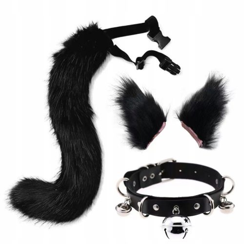  Halloween-Set mit Katzenohren und Katzenschwanz