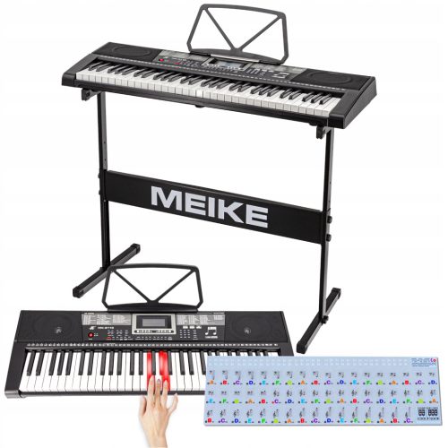  Tastatur + Keyboardständer beleuchtete Orgel MK2115 Aufkleber mit NOTIZEN