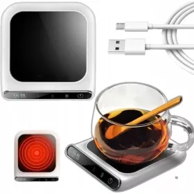   ELEKTRISCHE HEIZUNG für Kaffee- und Teetassen als Geschenk mit USB-LCD-Panel