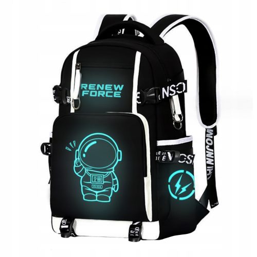 Rucksack mit fluoreszierendem Astronauten-Design, ideal für Schule, Arbeit und Ausflüge