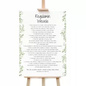    VORSCHRIFTEN für ein lustiges Hochzeitsposter 50x70 cm Greenery