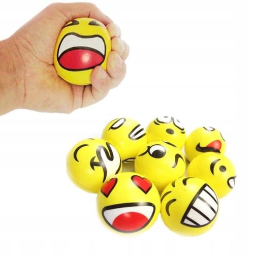  Anti-Stress-Ball mit Smiley-Emoticon, 5 cm