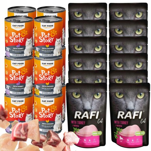  PETSTORY Nassfutter für sterilisierte Katzen Kaninchen 400g