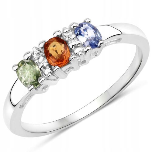  Ring mit Saphiren und Bergkristallen