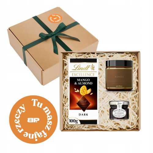  KORB-GESCHENK-SET GESCHENK LINDT DARK MANGO MARMELADE KOKOSNUSSKERZE
