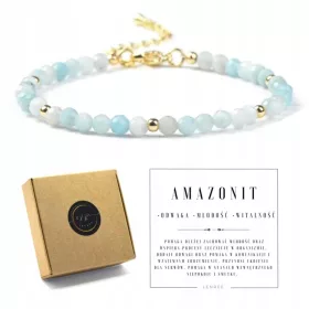 Damenarmband mit AMAZONIT-Verschluss, Natursteine + Box