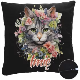    SCHWARZES KISSEN MIT NAMEN. NIEDLICHE KATZEN-KIT-KATZENGESCHENK FÜR EIN KIND