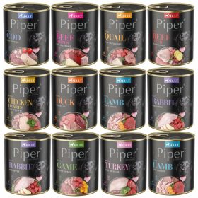    PIPER DOLINA NOTECI Nassfutter für Hunde, Geschmacksmischung, 12 x 800 g
