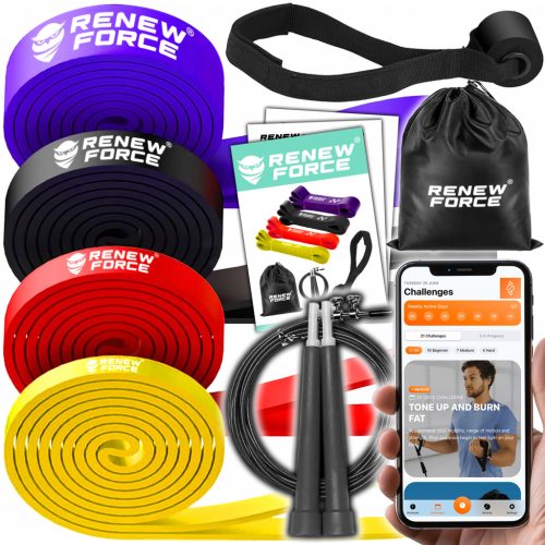  SET MIT 4 WIDERSTANDSGUIDES FÜR POWER-BAND-ÜBUNGEN STARKE BÄNDER 40 KG + KOSTENLOSER KOFFER