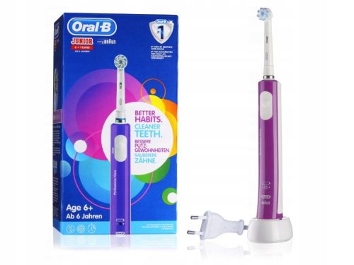  Oral-B Junior elektrische Zahnbürste ab 6 Jahren, lila