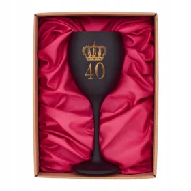    Elegantes Weinglas als Geschenk zum 40. Geburtstag für eine Frau, Ehefrau, Mutter