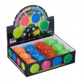  LED-Kugel mit Spikes, 12 Stück, für Kinder, Ø 6,5 cm