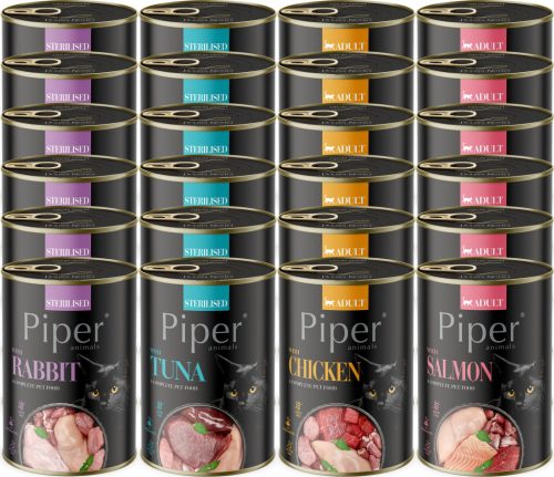  PIPER DOLINA NOTECI NASSDOSENFUTTER FÜR KATZEN, GESCHMACKSMISCHUNG, 24x400G