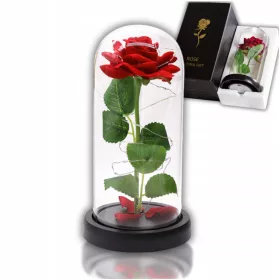    EWIGE ROSE AUS LED-GLAS, GLITZERNDES GESCHENK ZUM MUTTERTAG, FRAUENTAG FÜR DIE MUTTER