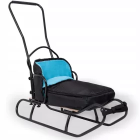    Traditioneller Metallschlitten PPHU WOCHAL-SCHLITTEN MIT RÜCKENLEHNE, SCHIEBER, SCHLAFSACK
