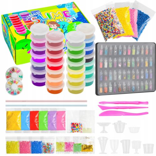  SLIME-SET ZUR HERSTELLUNG KREATIVER JUMBO-SCHLAMPEN, GROßE XXL-Schleime mit 28 Slajm-Schleimen