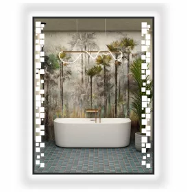    LED-SPIEGEL COB 480 LED/1m IN SCHWARZEM ALUMINIUMRAHMEN LOFT LOFT 70x80 cm