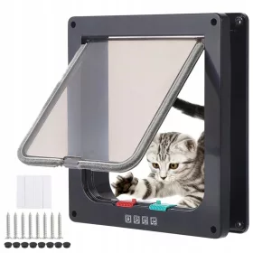    HUNDE- UND KATZENTÜR MIT KLAPPE, SCHWINGTÜR, KLAPPE, 4-WEGE, L-Eisen