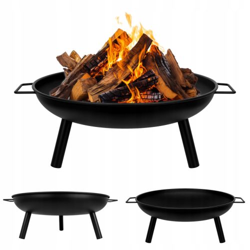  Gartenfeuerstelle Gartengrill 60cm rund mit Griffen Lagerfeuergriff