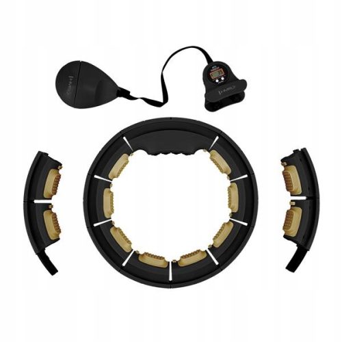  Magnetischer Schlankheits-Hula-Hoop-Reifen mit Nieten und Gewicht, schwarzes HMS