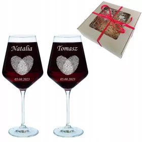  2 KROSNO WEINGLÄSER mit Gravur, Hochzeitsgeschenk
