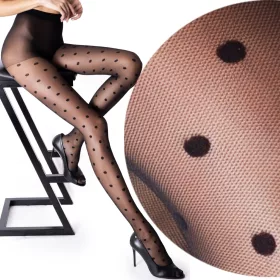    Fenome LuSi11/17 gemusterte Strumpfhose 40den schwarz Nero Größe 3/4