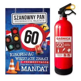    FEUERLÖSCHER UND GEBURTSTAGSKARTE MIT EINER KARTE ZUM 60. GEBURTSTAG FÜR WÜNSCHE EINES MANNES