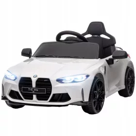   Elektroauto für Kinder mit 12 V, 2,4 G Batterie, weißer BMW M4 Pilot