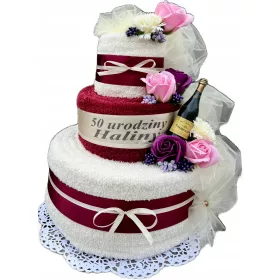    MEGA-Geschenk zum 18., 40., 50. Geburtstag, Handtuch, Kuchen, Seife, Blumen, Widmung
