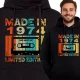  Känguru-Sweatshirt zum Geburtstag 50 40 Geschenk für Papa Ehemann Opa 1974 Kassette