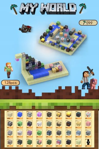  128-teiliges magnetisches Set mit Minecraft-Blöcken, Geschenk für Kinder, Loot Shop