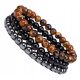  DAMEN-ARMBAND TIGERAUGENPERLEN ONYX-HÄMATIT-SET 3in1