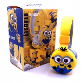    Kabelgebundene und kabellose Bluetooth-Kopfhörer, FM, mSD-Karte Aku MINIONS
