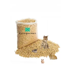    Holzpelletsstreu für Katzen, Kaninchen, Schweinchen, 15 kg, leicht