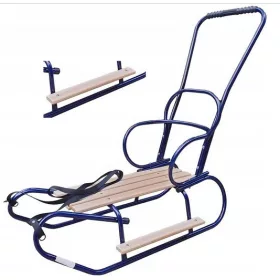    Traditioneller Metallschlitten EVO SANE MIT DRUCKRÜCKENLEHNE UND FUSSSTÜTZEN. POLNISCHER EVO SANE MIT DRUCKRÜCKENLEHNE UND FUSSSTÜTZEN