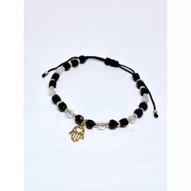    Armband an einer Schnur Steine Turmalin Bergkristall Fatimas Hand Herz