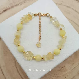  Armband Naturstein Citrin, Jade