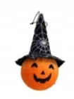 DEKORATIVER WEICHER KÜRBIS MIT HALLOWENHUT, KÜRBISSE 18 CM