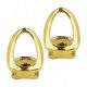  Prettyia 2x Single Open Faces 18K vergoldet