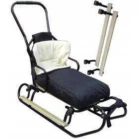    POLNISCHER SCHLITTEN + RÜCKENLEHNE + SCHIEBER + SCHLAFSACK + FUSSSTÜTZEN