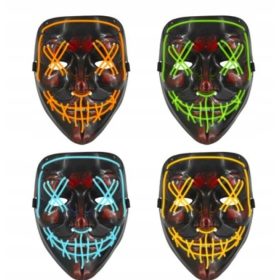    Halloween-LED-Maske, 4 Muster, Mix, leuchtende HALLOWEEN-PARTY