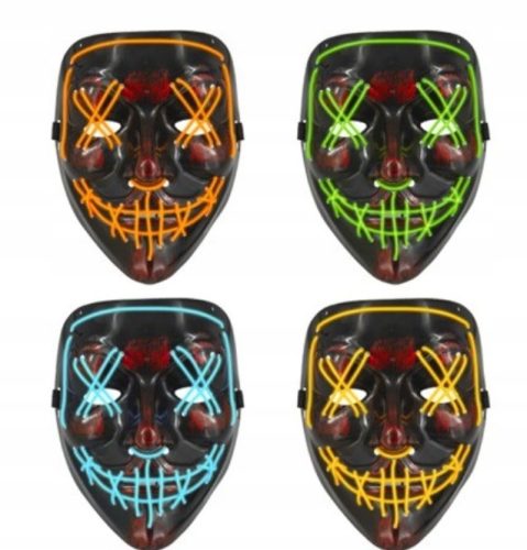  Halloween-LED-Maske, 4 Muster, Mix, leuchtende HALLOWEEN-PARTY