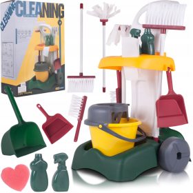  REINIGUNGSSET MIT Mopp und Kehrmaschine auf einem Wagen