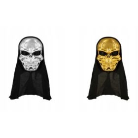  Halloween-Maske Totenkopf gold silber rot mix