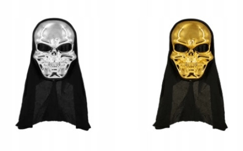  Halloween-Maske Totenkopf gold silber rot mix