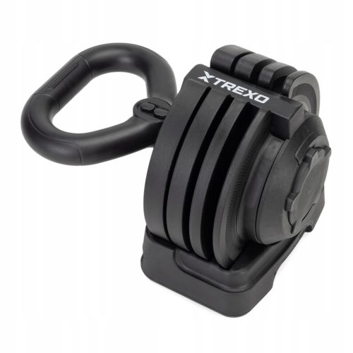 Verstellbare Kettlebell TREXO TXO-B4W004 12 kg schwarz Gummierter Stahl 4 Platten
