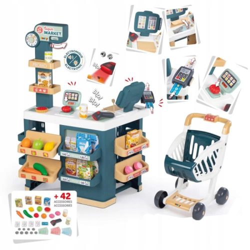  Smoby Supermarkt mit Einkaufswagen Kasse Shop Św/Dw 42acc