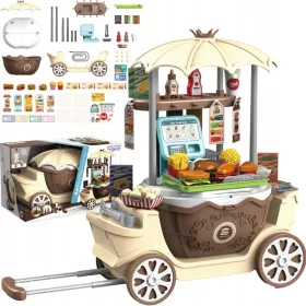    WOOPIE FastFood Shop on Wheels Trolley Koffer 59 Zubehörteile 4in1