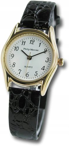  PHILIP MERCIER Damenuhr SML07/A BLACK STRAP klassisch